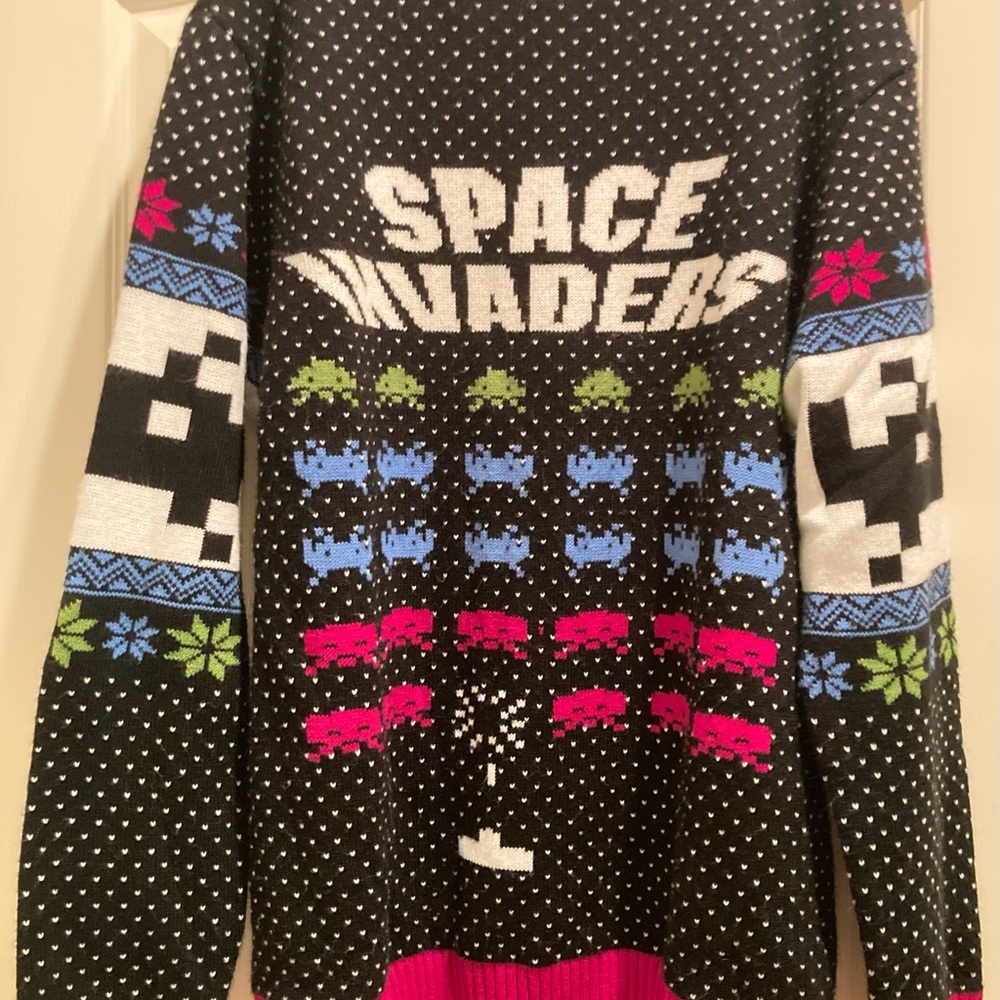 Space Invaders Black Crewneck Sweater